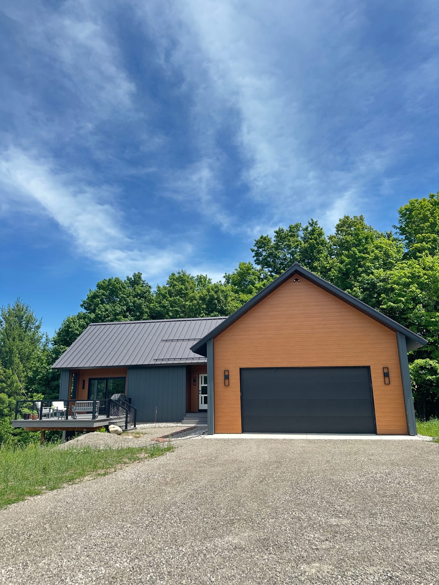 Modern custom home under construction by Tim Smith Construction